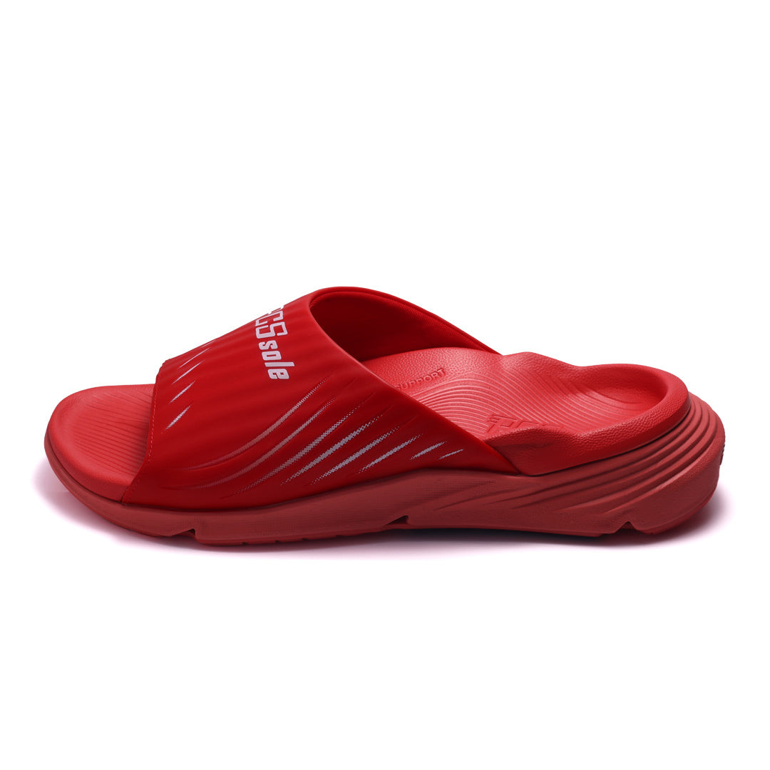 Crimson Red Slides With Arch Support