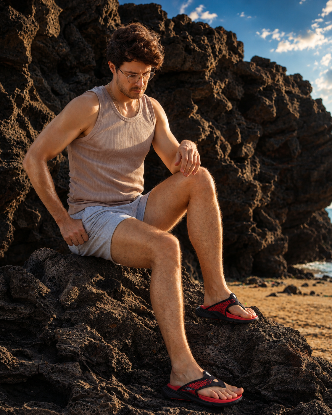 Beach flip flops for men