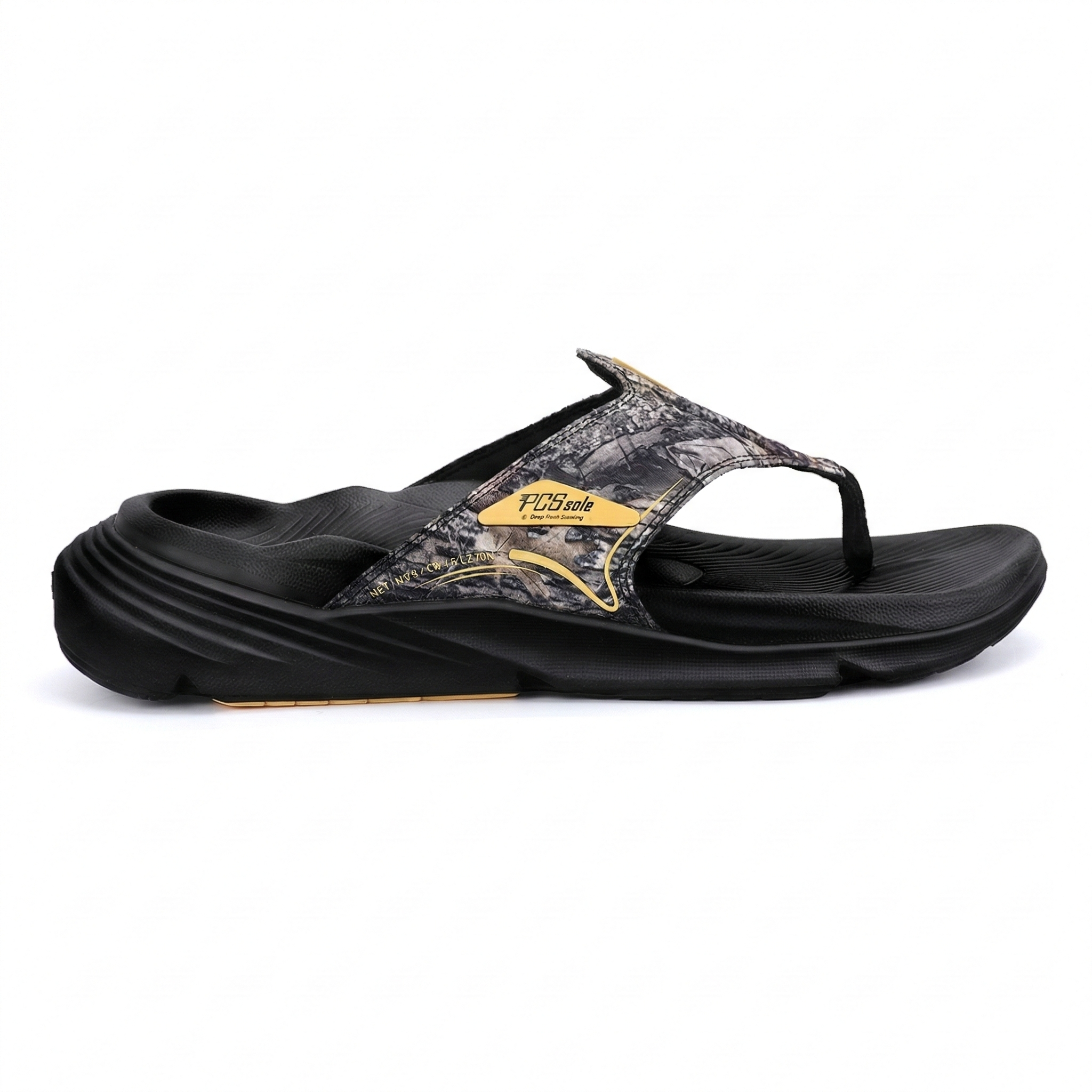 Black Camo Arch Support Flip Flops