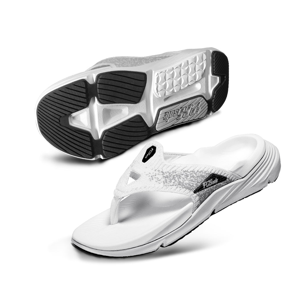 Non-slip white arch support flip-flops