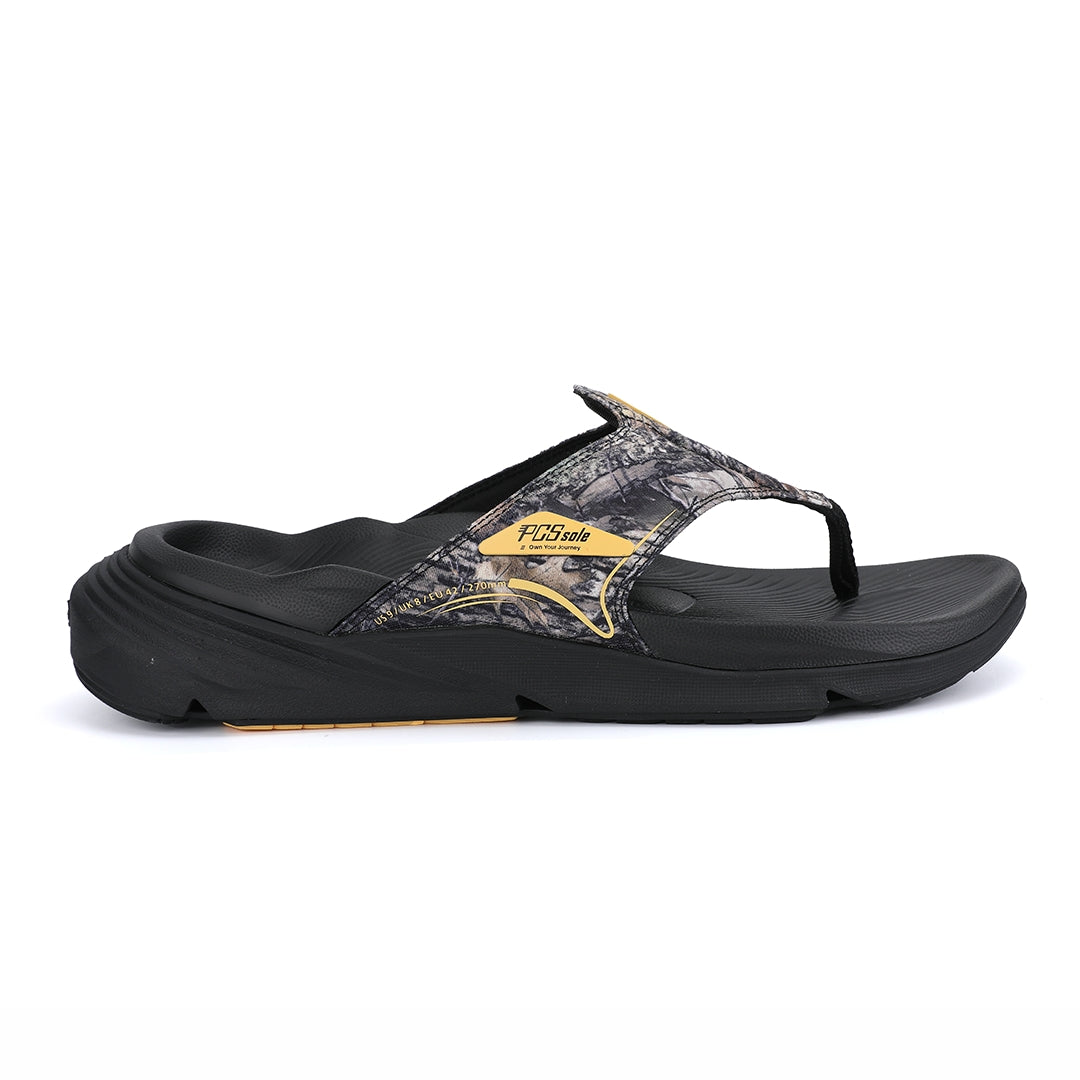 Black Camo Arch Support Flip Flops