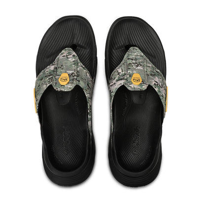 Army Green Camo Arch Support Flip Flops Front