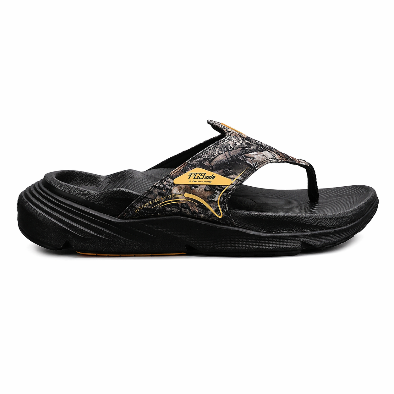 Black Camo Arch Support Flip Flops